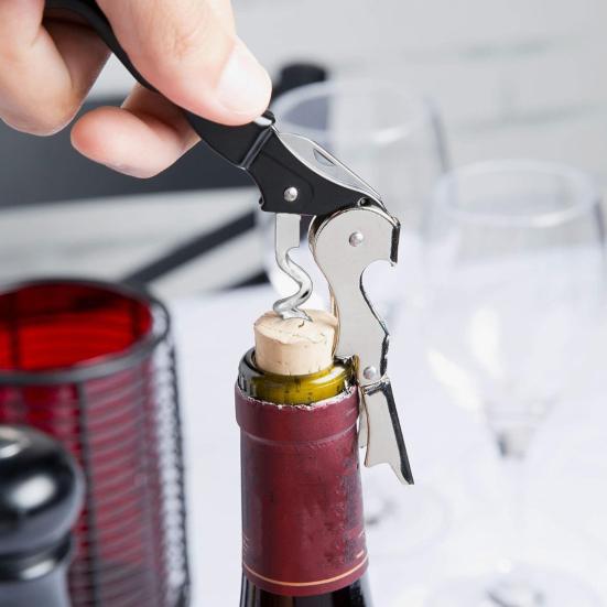 2Pcs Bottle Opener, Stainless Steel Lever Corkscrew, 3-in-1 Corkscrew Beer Bottle Opener And Foil Cutter, Home Bar Accessories