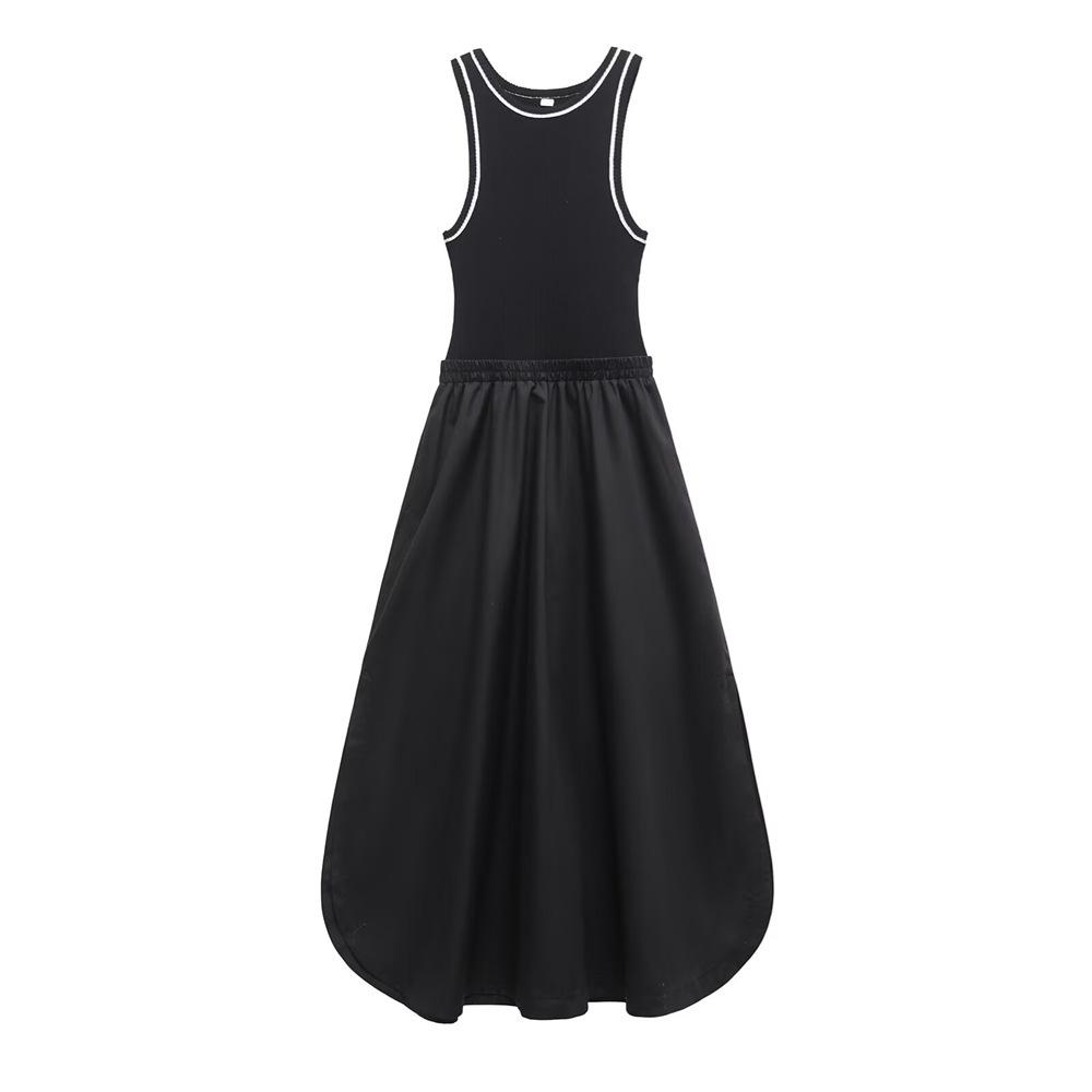 

Spring/Summer 2025 Women s Elegant Slim Color Block Sleeveless Dress S