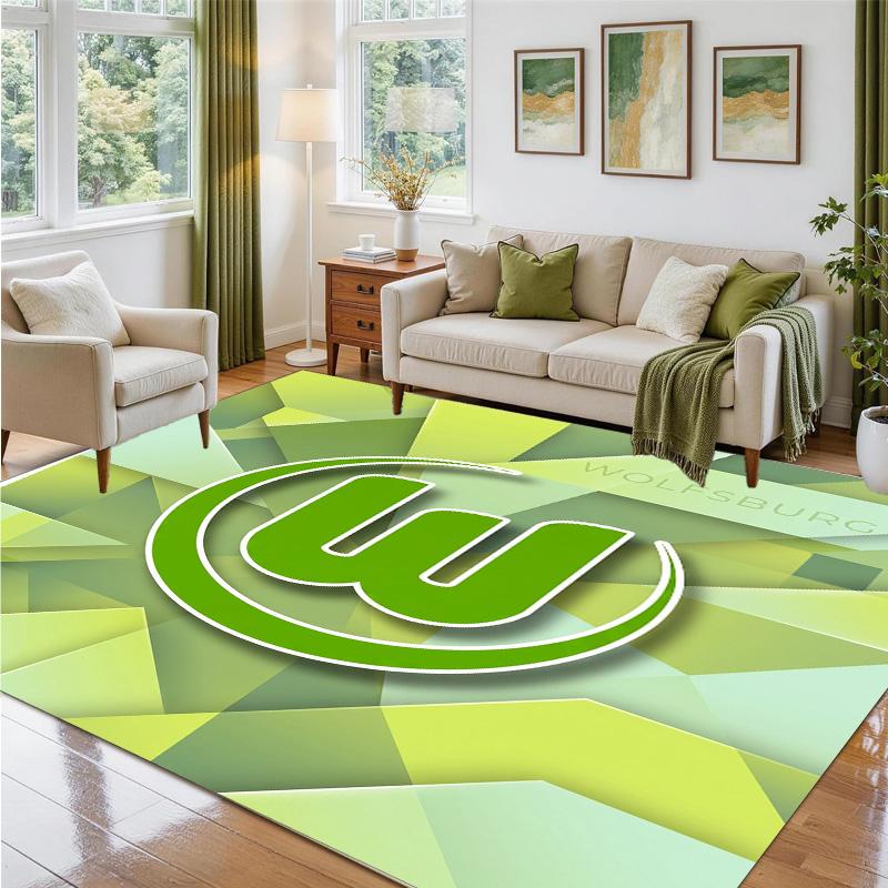 VfL Wolfsburg FC Design Kristall-Samt-Teppich Weiche Dekorationsmatte für Schlafzimmer Eingang