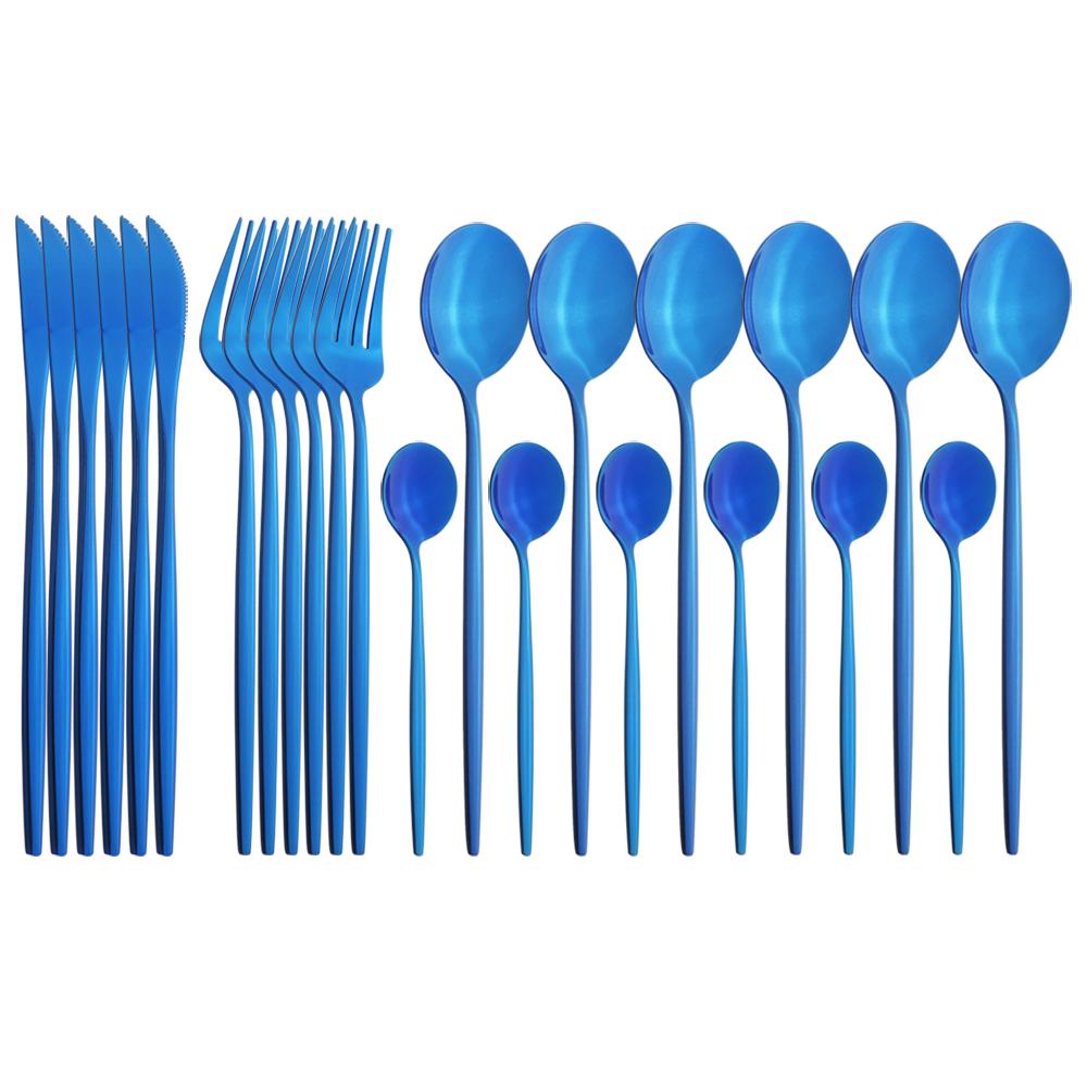 24pcs Black Gold Cutlery Set Mirror Stainless Steel Dinnerware Set Knife Fork Spoon Tableware Flatware Set Dishwasher Safe Kitchen Wedding Accessories