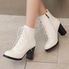 Women's high-heeled short boots autumn and winter new simple and comfortable thick-heeled large-size short boots