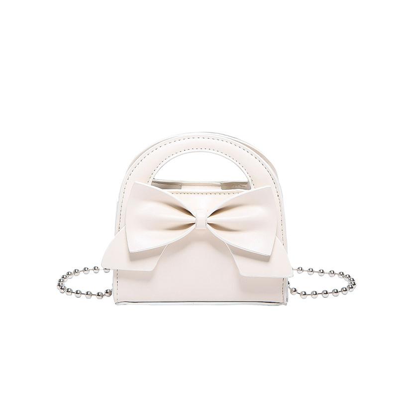 Trendy Chain Mini Crossbody Bags For Women  New Simple Pink Cute Bow Handbags Summer Solid Color Small Square Shoulder Bag