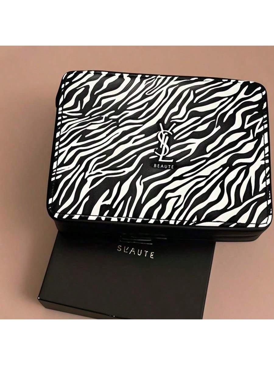 

Косметичка YSL с зебровым принтом и застежкой-молнией, подходит для повседневного использования, работы, путешествий и школы. чёрный