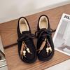 New winter fleece thickened fluffy shoes women's fleece thickened warm retro cotton shoes lightweight Doudou shoes