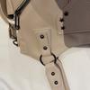PU Shoulder Bag Women's Fashion Tote with Star Stud Detail and Dual Side Zip Pockets