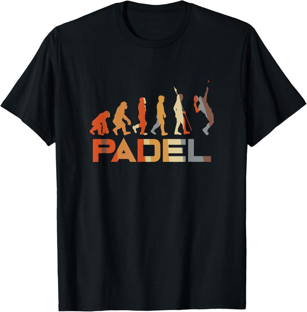 Padel Player Coach Gift for Fan Padel Evolution Vintage T-Shirt Custom Printed Graphic T Shirts Mens T Shirt Camiseta