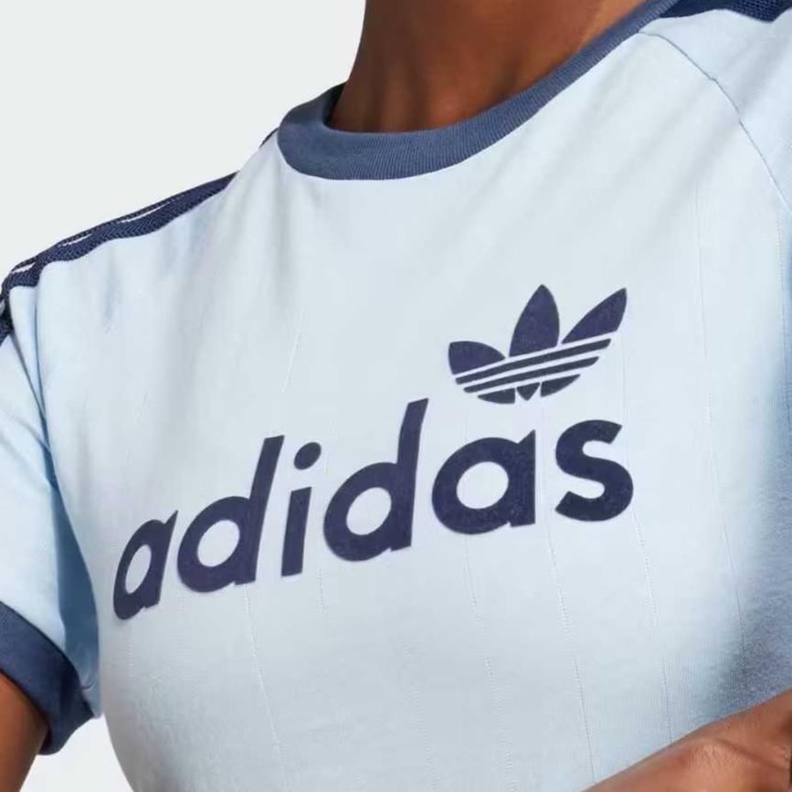 (WMNS) adidas Linear Graphic Cali T-Shirt Asia Sizing 'Blue' Women's JC7704