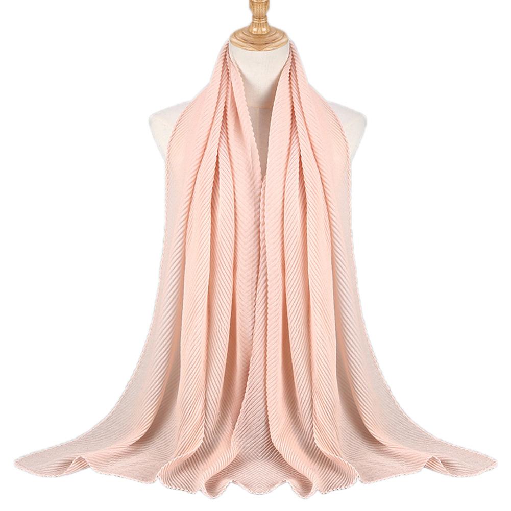 Twill Creased Wrinkle Scarf Cotton and Linen Muslim Headscarf Lady Hood Turban