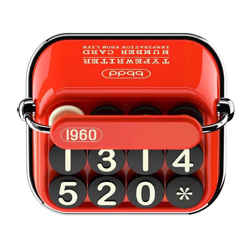 Creative Temporary Parking Card Retro Typewriter Hidable Temporary Auto Stop Phone Number Display Car Interior Decor