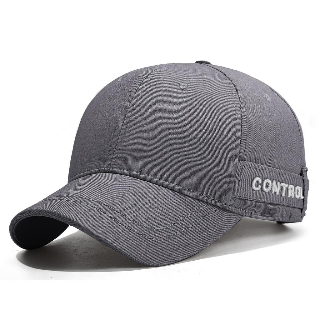 New four-season short-brim baseball cap with side embroidery, inner tape printing, fashionably simple