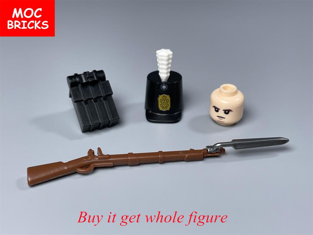 MOC Bricks Military Figures Napoleonic Wars Series Building Blocks Medieval French Dragoon British Soldiers Weapons Bricks Toys