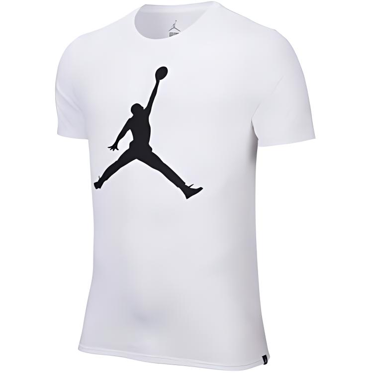 Jordan Logo Printed Loose Crew Neck Short Sleeve T-Shirt Men Tops White AQ8034-100