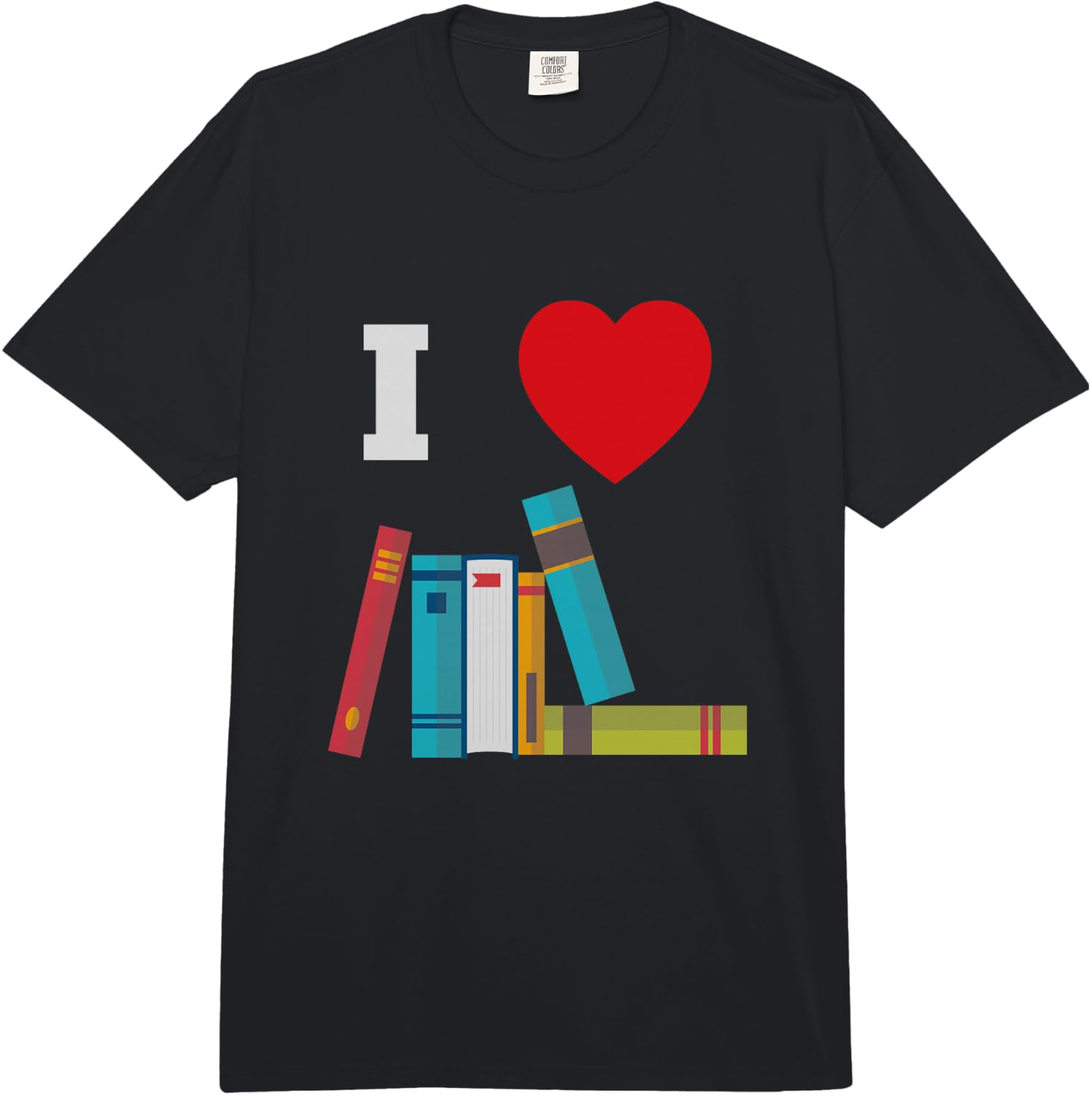 I Love Books Funny Gift Fun Comfort Colors Adult Heavyweight Unisex T-Shirt S
