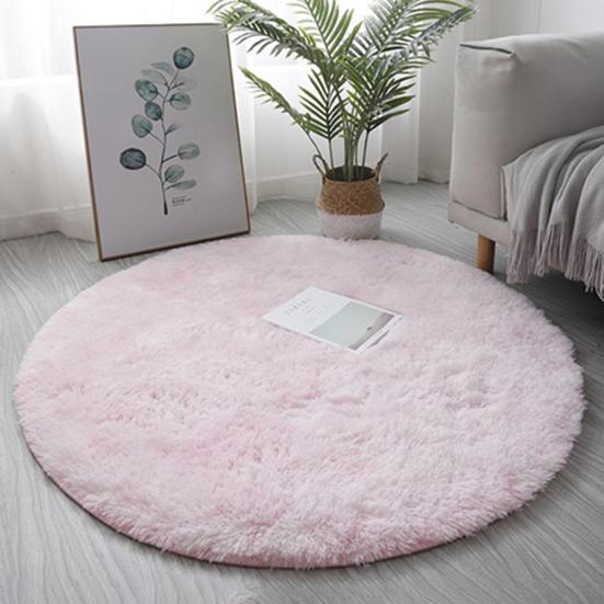 Plüschteppich Ultraweich Dick Rutschfest Wärmespeichernd Rund Batik Salon Dickflor
