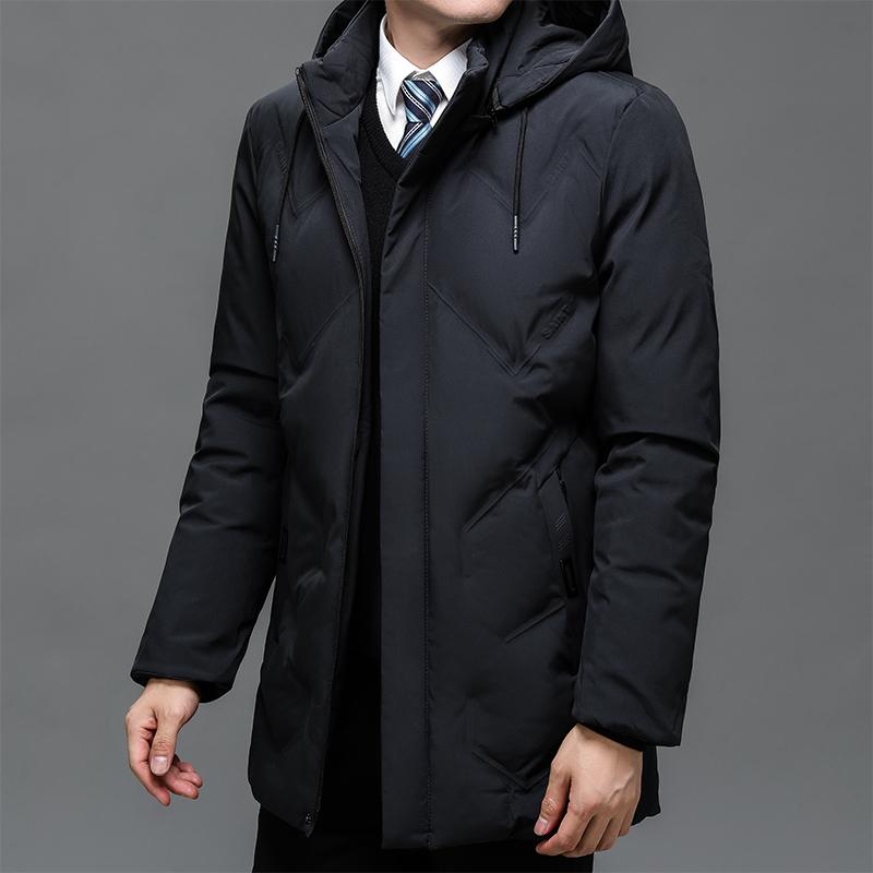 

Мужские зимние ветрозащитные теплые куртки, толстые теплые парки с капюшоном, длинное пальто, мужская одежда, повседневные ветрозащитные плащи с большим карманом 4XL чёрный