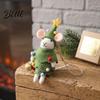 Charming Christmas Tree Decoration Cute Handmade Wool Mouse Ornament Embellishments Felt Mice Hanging Needle Ornament