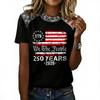 Women Casual Short Sleeve T Shirt Crew Neck Patriotic Letter Print Top Slim Fit Lightweight Tee for Everyday Wear