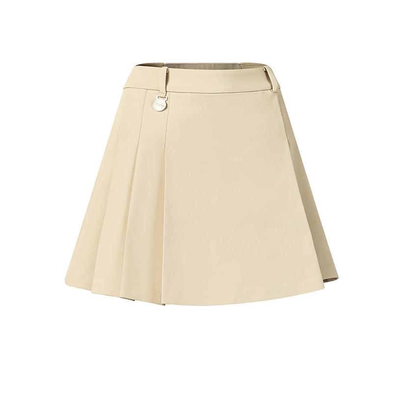 FILA Golf Series Fashion Simple Classic Retro Sports Golf Versatile Comfortable Woven Casual Skirt Women skirts Millet-Beige A11W615302FBG