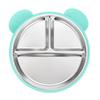 Assiette à ventouse en acier inoxydable Anti-basculement 3 compartiments Lave-vaisselle pour jeunes enfants,