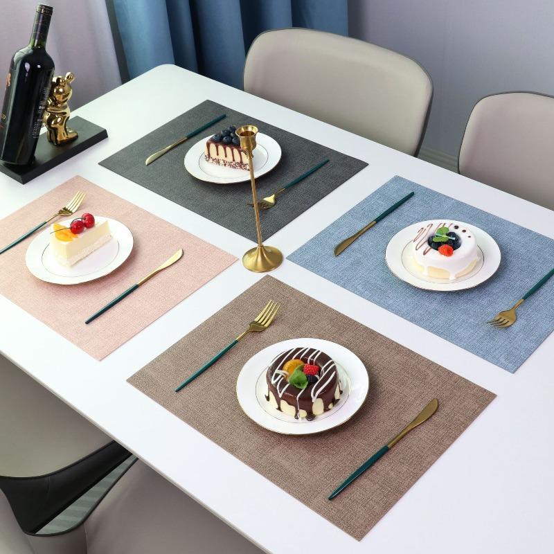 Nordic washable placemat waterproof anti-scalding and heat-insulating mat home high temperature resistant leather placemat spot