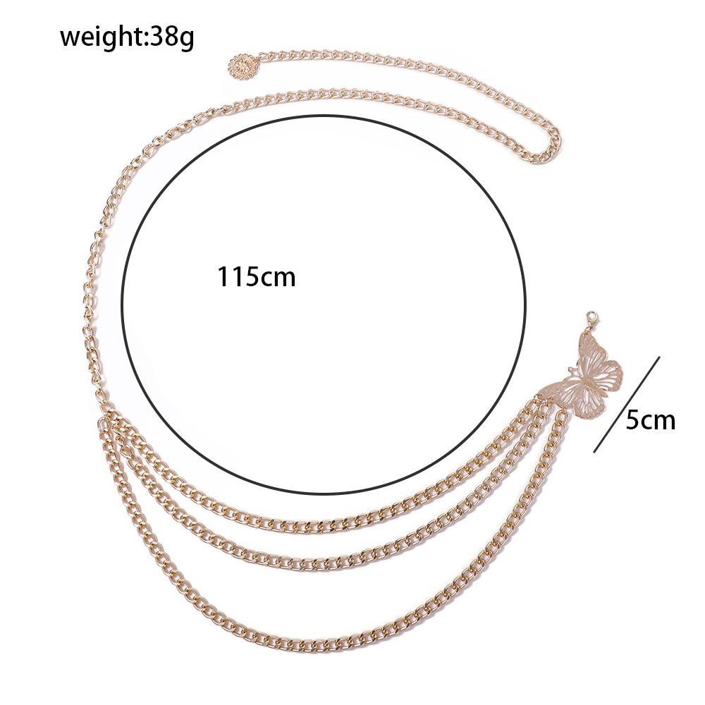 Elegant Butterfly Tassel Gold Silver Multi-Layer Sexy Belt Waist Chain Gift For Women Body Chain