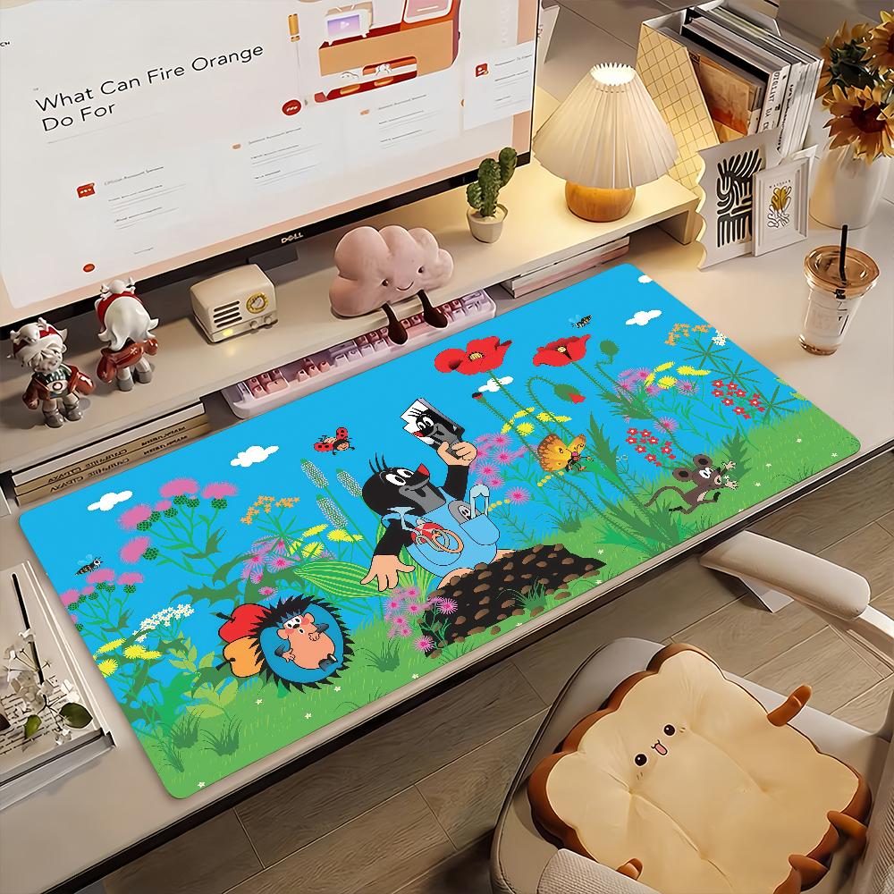 Cute The Little Mole Art Mouse Pad Anti Slip Rubber Edge Locked Thickened Laptop Gaming Desk Mat