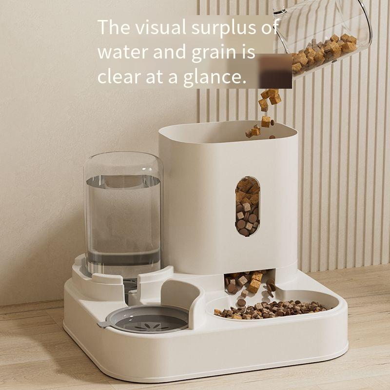 Dog Cat Food Bowl Automatic Feeder Water Dispenser Double Bowls Large Capacity Household Pet Supplies Portable Water Container