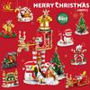 Non-Toxic 8In1 Christmas Santa Claus Sled House Model Building Block Diy Elk Snowman Bricks Ornament Toys For Children Adult Gift