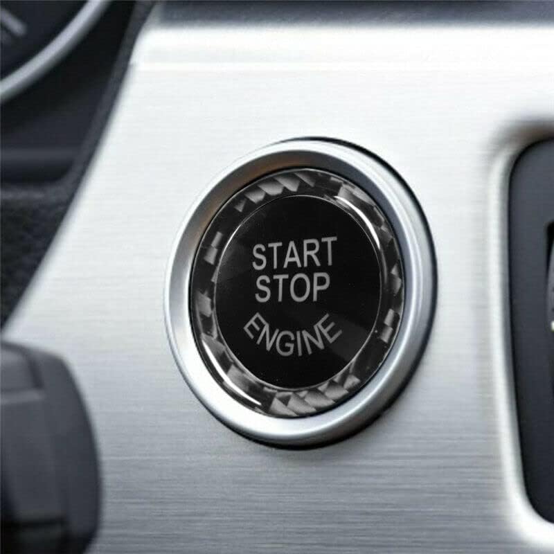 Car engine start/stop switch button with ring cover decoration for BMW 3 Series E90 E91 E92 E93 2005-2011 (black)