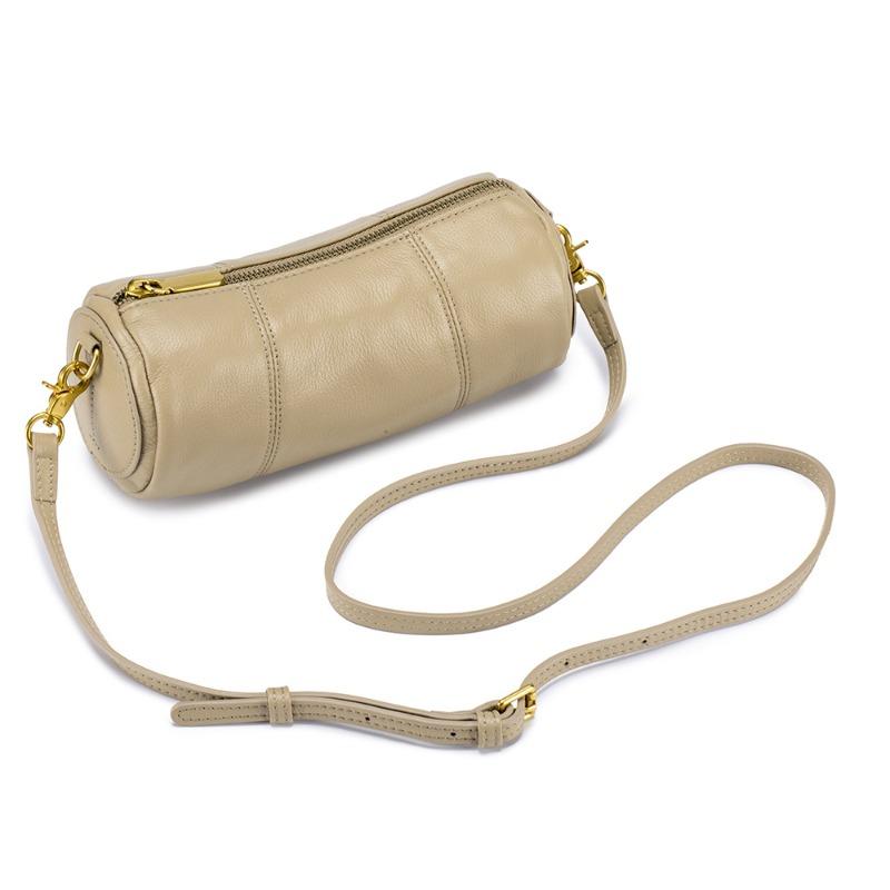 

New retro first-layer cowhide single shoulder oblique span bag temperament cylindrical bag large capacity niche texture underarm women s bag