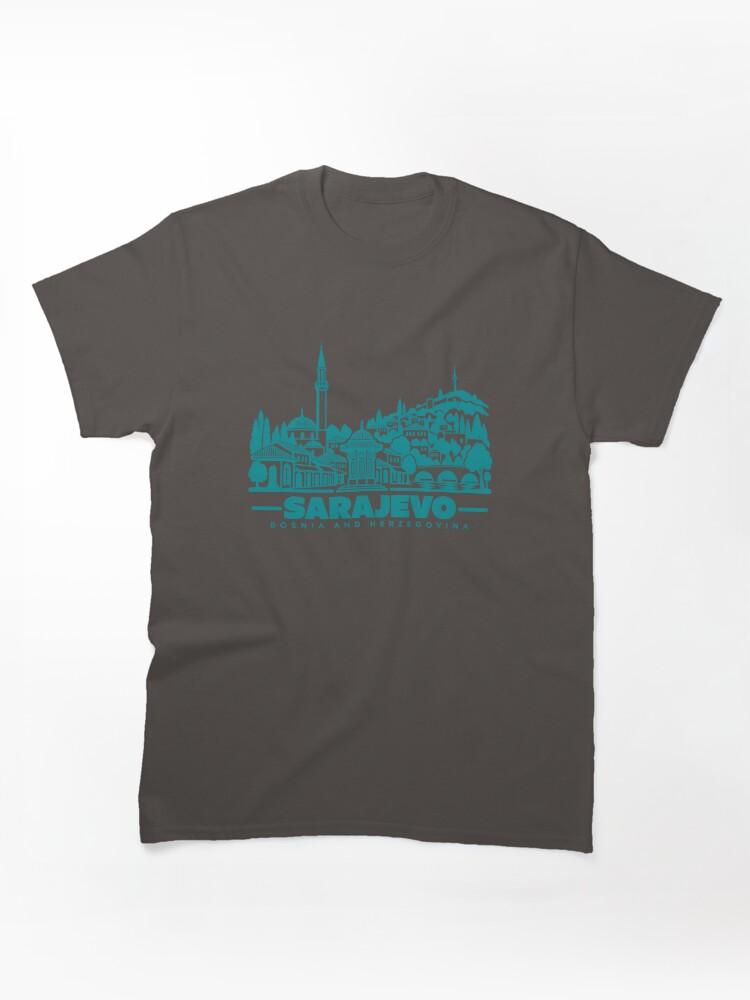 Cities Skylines Sarajevo Bosnia and Herzegovina Line Art Skyline Poster Classic T-Shirt