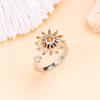 Fidget Anti Stress Anxiety Rotatable Rings For Women Fashion Shiny Zircon Flower Snowflake Spinner Finger Ring Aesthetic Jewelry
