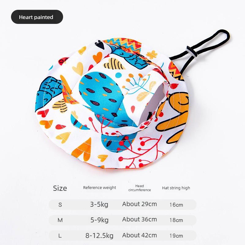 1Pcs S/M/L Cute Print Dog Hat for Small Medium Dogs Adjustable Pet Cap Puppy Pug Corgi Dachshund Hats Summer Out Pet Accessories