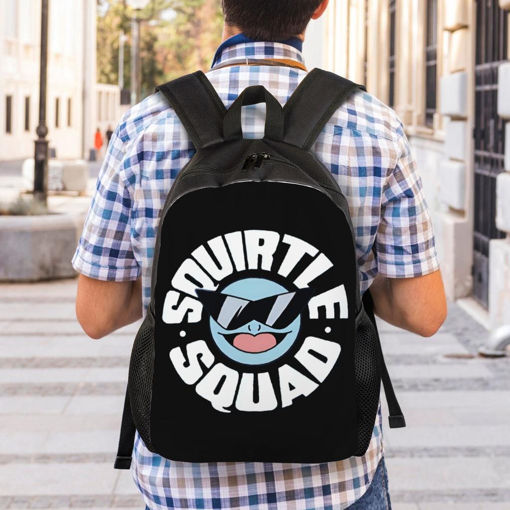 S-Squirtles Backpack for Women Men Waterproof School College Cartoon Bag Printing Bookbags
