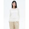 Paper Yarn Boat Neck Pullover White