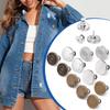 12pcs Button Pins For Loose Jeans No Sew Instant Replacement Snap Tack Pant Button Adjustable Metal Pants Button Tightener