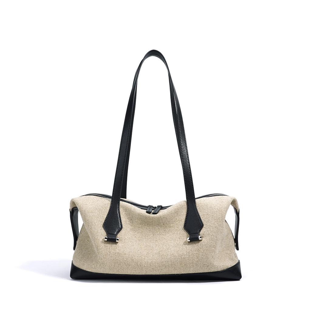 Cowhide Handheld Underarm Bag Large Capacity Commuter Shoulder Tote Bag