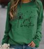 Women Fashion Dandelion Printed Long Sleeve Shirt Spring and Autumn Casual Round Collar Blouses Pullover Loose Tops