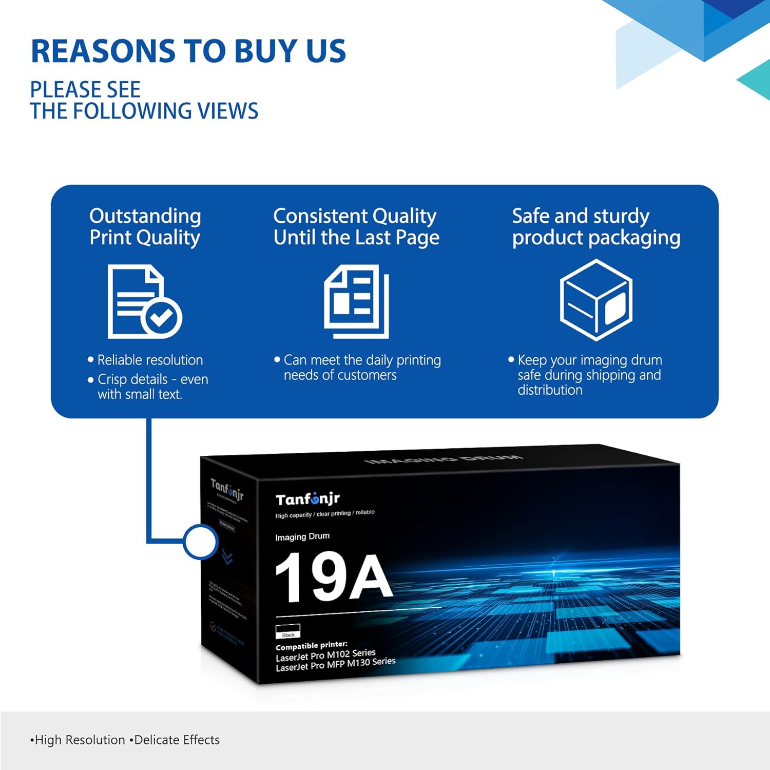 

19A CF219A Black Drum High Yield 1 Pack, 19A Imaging Drum Replacement for HP 19A Drum Unit Works with Laser Pro M102a M102w MFP M130a M130fn M130fw