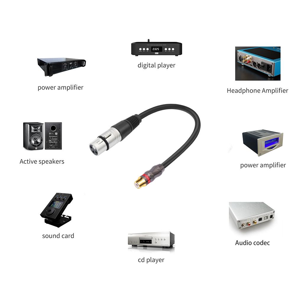 0.3m 3Pin XLR Female To RCA Female RCA Female To 3Pin-XLR Female Adapter Cord for Microphone Amplifier