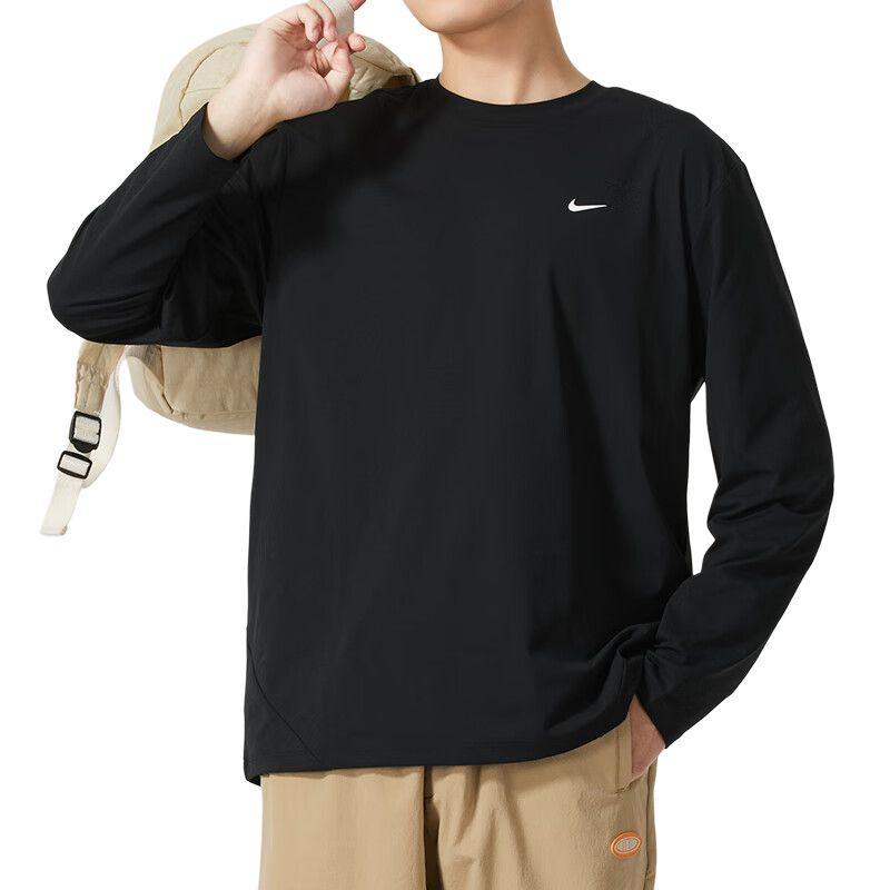 Nike Dri Fit T Shirts Men's Black Crew Neck Moderate FZ0671-010