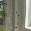 Colorful Light Projector Wind Chime Sun Catcher, 7-Color AB Crystal Balls & Beads, Crystals Ball Prisms Suncatcher, Garden Hanging Ornament
