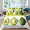 Avocado Bettbezug Queen Jungen Mädchen Niedlich Cartoon Tropische Früchte Gedruckt Bettwäscheset Bettbezug für Teenager Kinder Weich 3-teilig