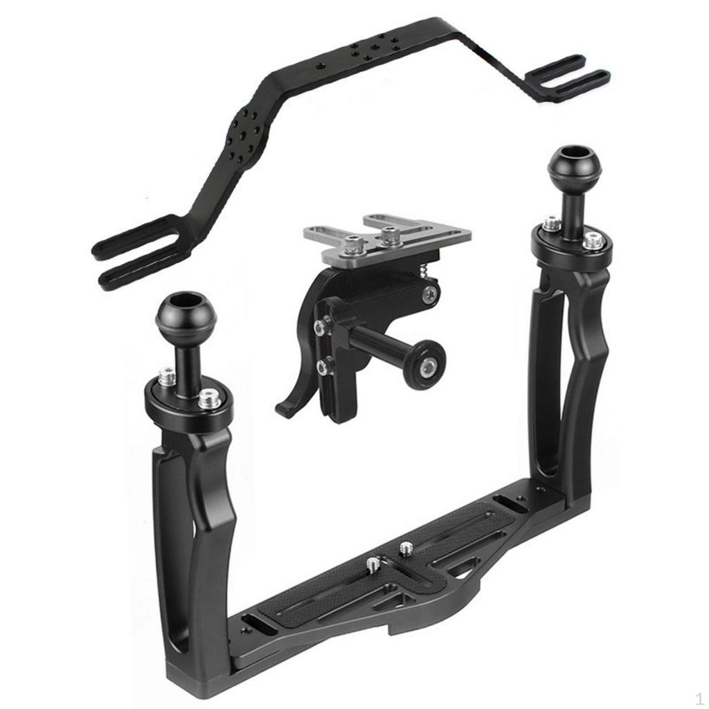 Supporto per Riprese Subacquee Luce Staffa di Espansione Vassoio per Fotocamera Porta a Vite da 1/4 di Pollice per
