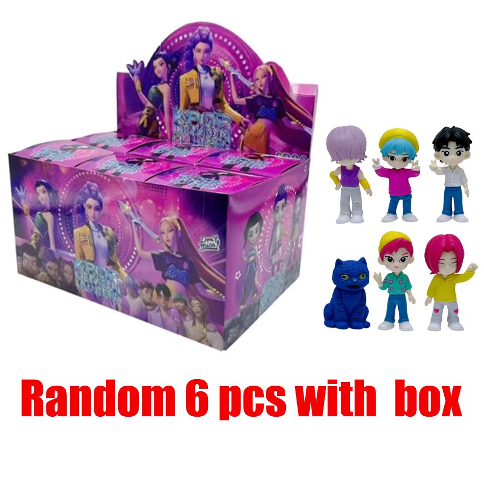 6Pcs Anime Kpop Devil Hunter Blind Box Fun Blind Bag Small Statue Peripheral Model Desktop Box Decoration Gift