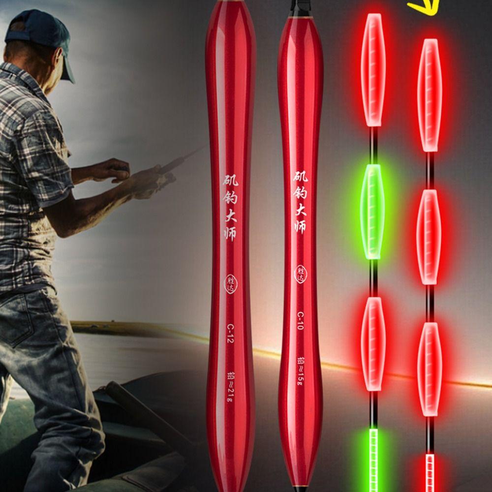 Indicator Electronic Fishing Float Long Tail Slip Drift Tube Light Float 4 Light Buoy Strike Bobbers Buoy Night Fishing