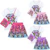 Kids Girls Bobi Time Lily Lovebraids Print Short Sleeves T-Shirt Skirt Bag 3pcs Sets
