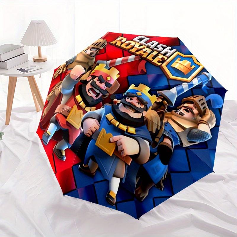 1pc Clash Royale Royal Battle Themed High-quality Umbrella,Automatic Opening and Closing Umbrella,Multi-functional Umbrella G0811071
