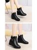 Autumn Winter Women’s Non-Slip Wedge Heel Ankle Boots - Warm Velvet Lined for Mature & Elderly