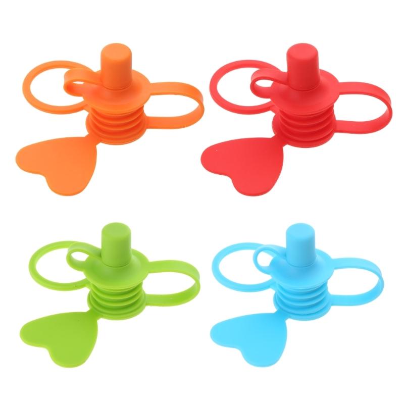 4Pcs Portable Silicone Bottle Cap Leak Proof Bottles Top Spout Adapter NoSpill